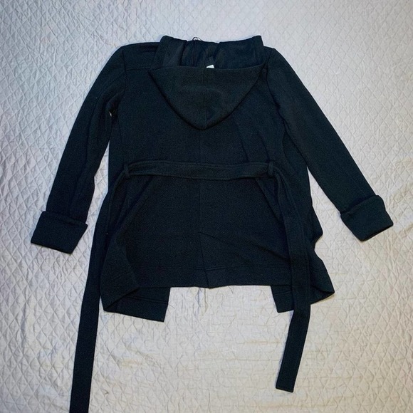 𝅺bobiblack black hooded textured jacket Size M - Picture 6 of 10